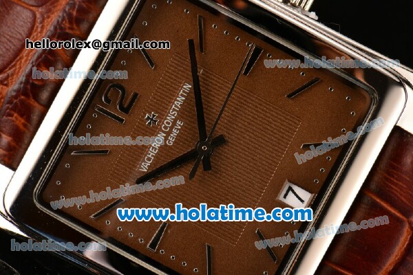 Vacheron Constantin Historiques Toledo Miyota Quartz Steel Case with Stick Markers and Brown Dial - Click Image to Close